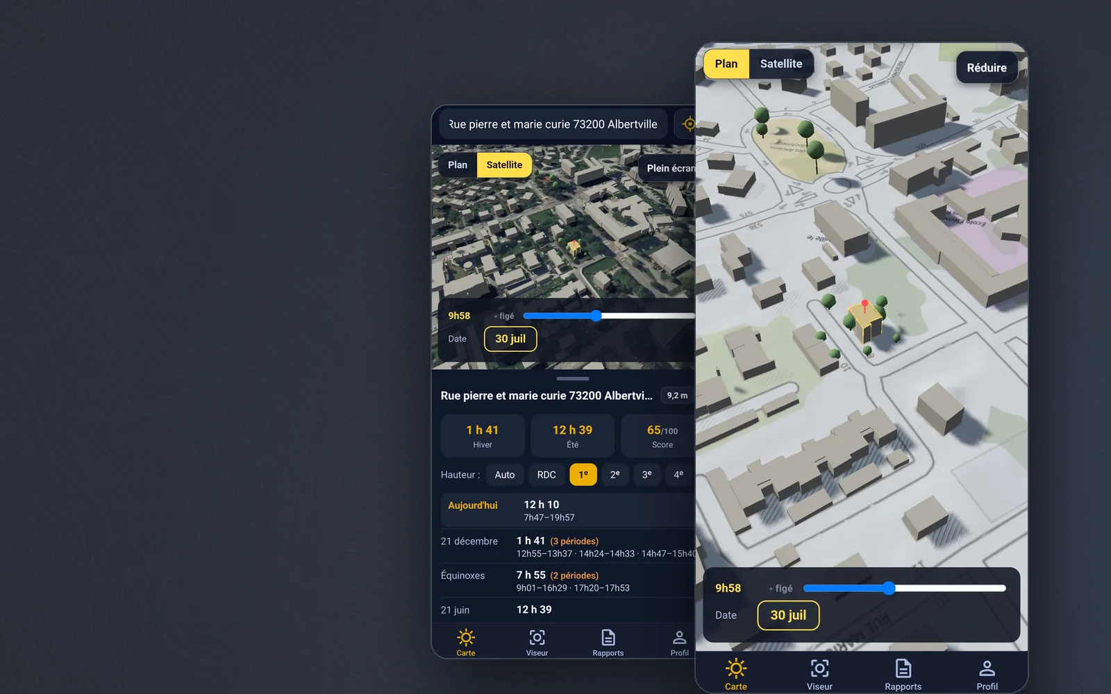 Ensoleil, Ensoleillement 3D d'un logement