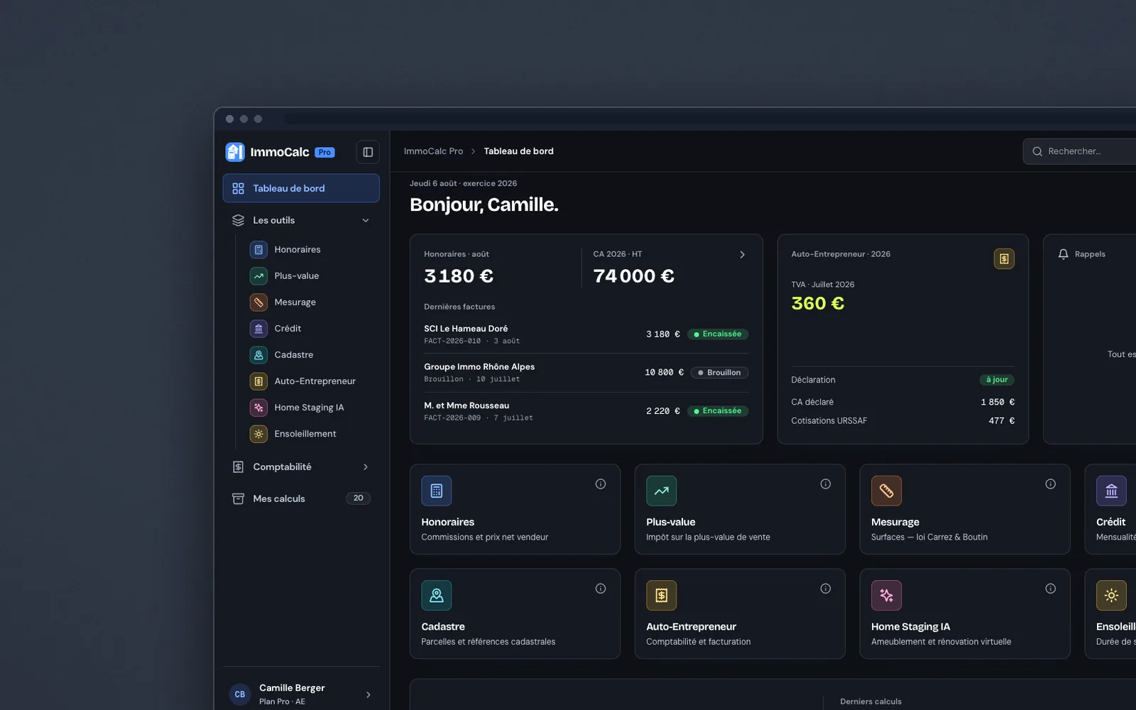 ImmoCalc Pro, L'app de calcul du conseiller immobilier indépendant